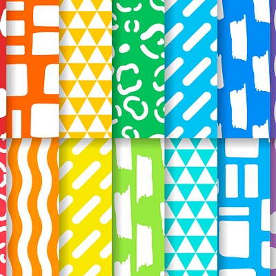 Fun Colorful Patterns Background 