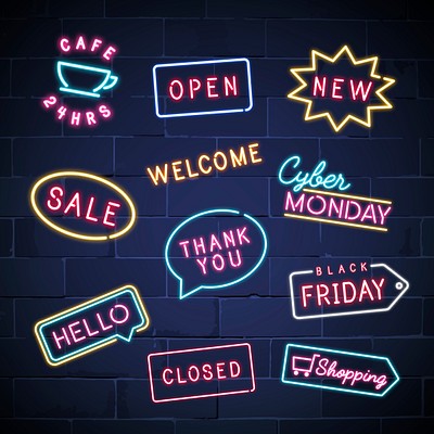 Free Neon Vector Signs 