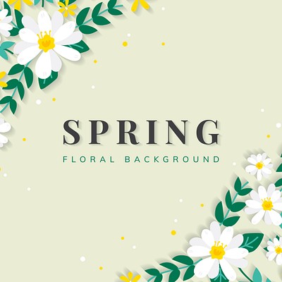 Spring Flowers Background Set 