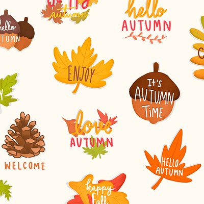 Free Hello Autumn Badges 
