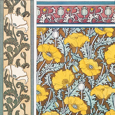 La Plante et ses Applications Ornementales Chromolithographic patterns from La Plante et ses Applications Ornementales…