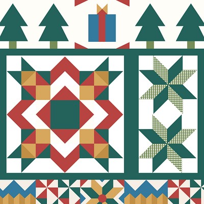 Free Geometric Christmas Pattern Set 