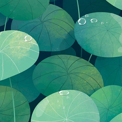 Watercolor Pennywort Backgrounds 