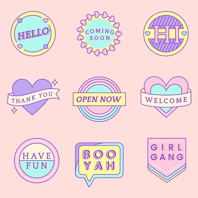 Free Girly Design Elements for Bloggers Cute pastel design elements, backgrounds and stickers for a girly blog design.…