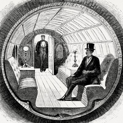 Broadway Underground Railway (1872) by New York Parcel Dispatch Company Explore the Beach Pneumatic Transit, the precursor…