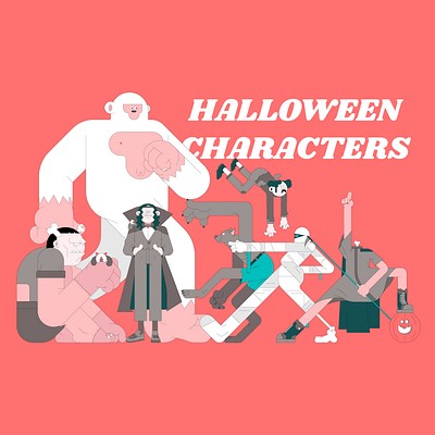 Funky Halloween Characters Set 