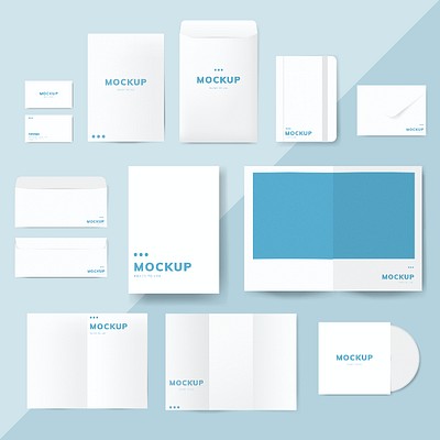 Simple 3D Corporate Identity Mockup Set 